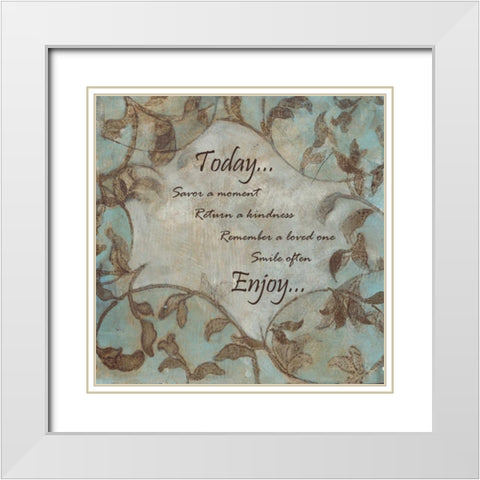 . White Modern Wood Framed Art Print with Double Matting by Haynes, Smith
