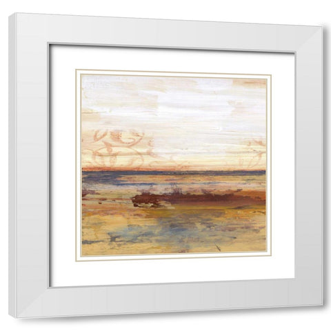 Golden View 1 White Modern Wood Framed Art Print with Double Matting by Haynes, Smith