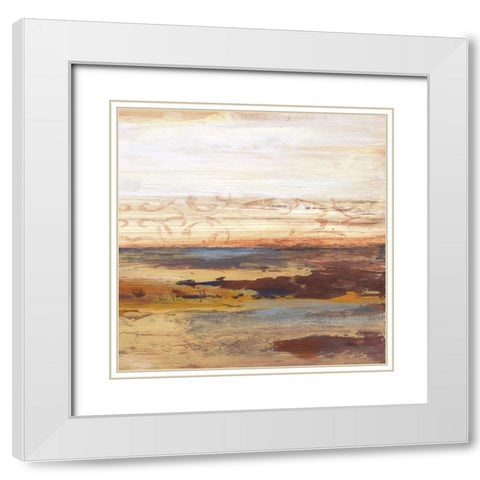 Golden View 2 White Modern Wood Framed Art Print with Double Matting by Haynes, Smith