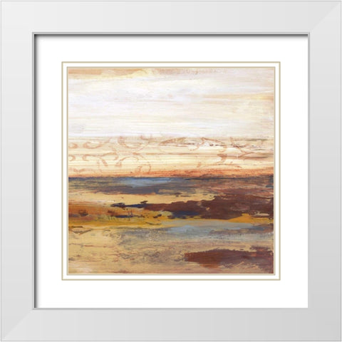 Golden View 2 White Modern Wood Framed Art Print with Double Matting by Haynes, Smith
