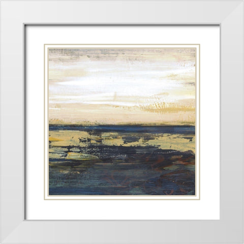 Lake Horizons 5 White Modern Wood Framed Art Print with Double Matting by Haynes, Smith