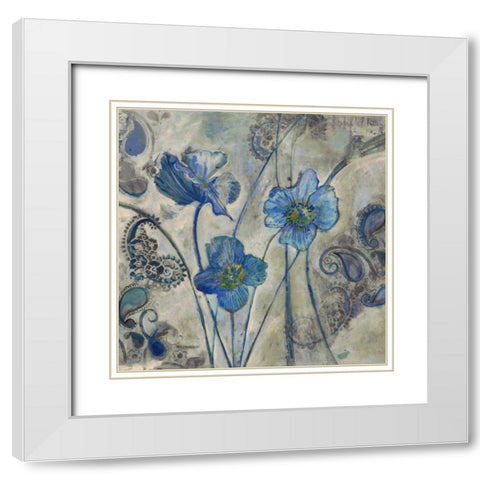 Flora on Gray White Modern Wood Framed Art Print with Double Matting by Haynes, Smith