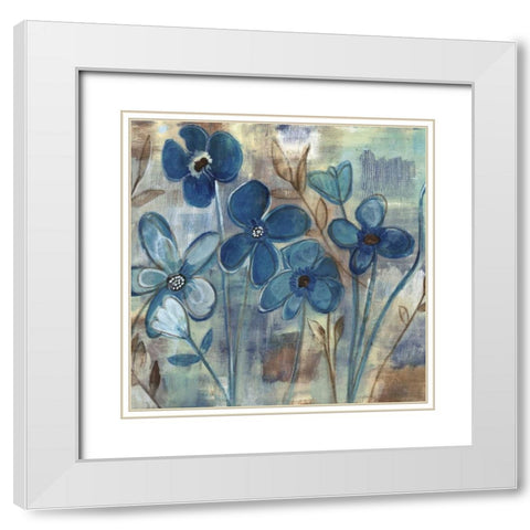 Blue Brown White Modern Wood Framed Art Print with Double Matting by Haynes, Smith