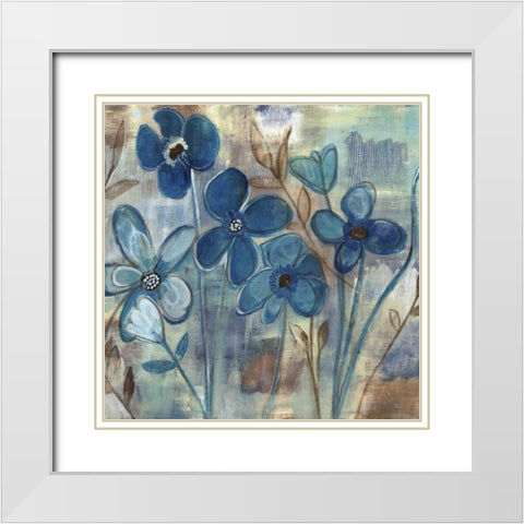 Blue Brown White Modern Wood Framed Art Print with Double Matting by Haynes, Smith
