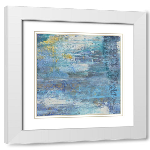 Sapphire Collision 2 White Modern Wood Framed Art Print with Double Matting by Haynes, Smith