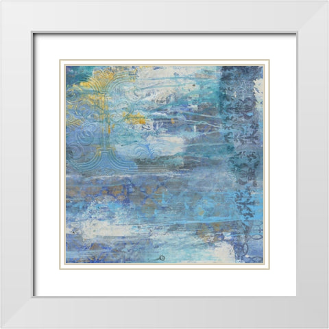 Sapphire Collision 2 White Modern Wood Framed Art Print with Double Matting by Haynes, Smith