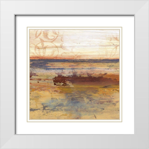 Striking Oasis 1 White Modern Wood Framed Art Print with Double Matting by Haynes, Smith