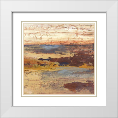 Striking Oasis 2 White Modern Wood Framed Art Print with Double Matting by Haynes, Smith