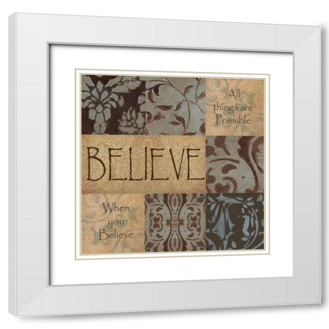. White Modern Wood Framed Art Print with Double Matting by Haynes, Smith