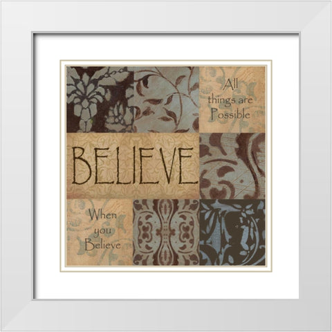 . White Modern Wood Framed Art Print with Double Matting by Haynes, Smith