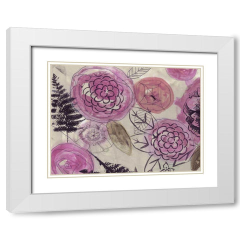 Rose Bouquet 2 White Modern Wood Framed Art Print with Double Matting by Haynes, Smith