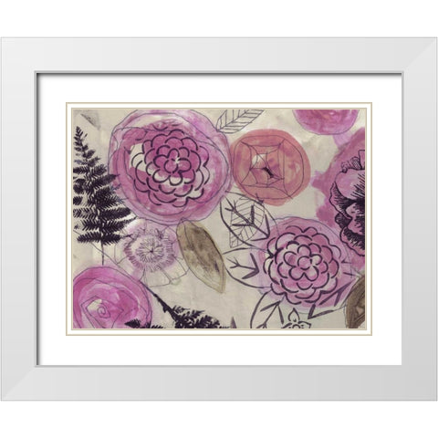 Rose Bouquet 2 White Modern Wood Framed Art Print with Double Matting by Haynes, Smith