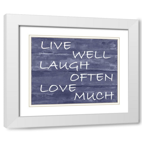 Live Well White Modern Wood Framed Art Print with Double Matting by Haynes, Smith