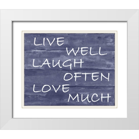 Live Well White Modern Wood Framed Art Print with Double Matting by Haynes, Smith