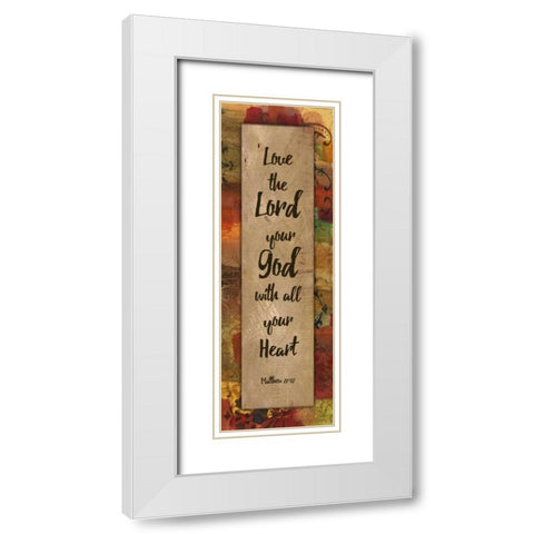Love The Lord Autumn Blooms White Modern Wood Framed Art Print with Double Matting by Haynes, Smith