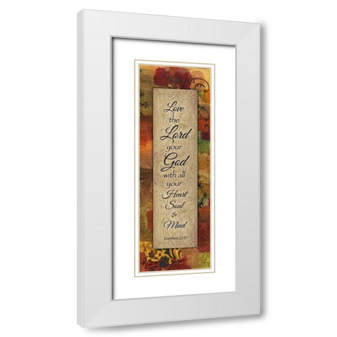 Love The Lord Autumn Blooms White Modern Wood Framed Art Print with Double Matting by Haynes, Smith