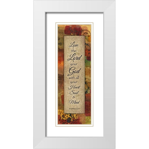 Love The Lord Autumn Blooms White Modern Wood Framed Art Print with Double Matting by Haynes, Smith