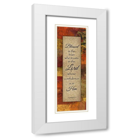 Blessed Is The Man Autumn Blooms White Modern Wood Framed Art Print with Double Matting by Haynes, Smith