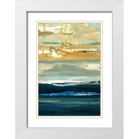 Gold Beach White Modern Wood Framed Art Print with Double Matting by Haynes, Smith