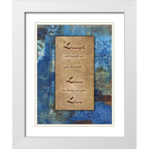Live Love Laugh Winter Rain White Modern Wood Framed Art Print with Double Matting by Haynes, Smith
