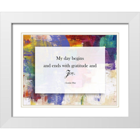 My Day White Modern Wood Framed Art Print with Double Matting by Lewis, Sheldon