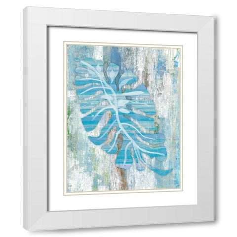 Blue Dreams Palm White Modern Wood Framed Art Print with Double Matting by Haynes, Smith