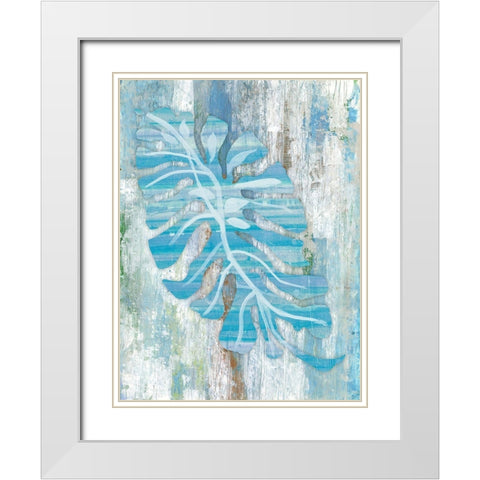 Blue Dreams Palm White Modern Wood Framed Art Print with Double Matting by Haynes, Smith