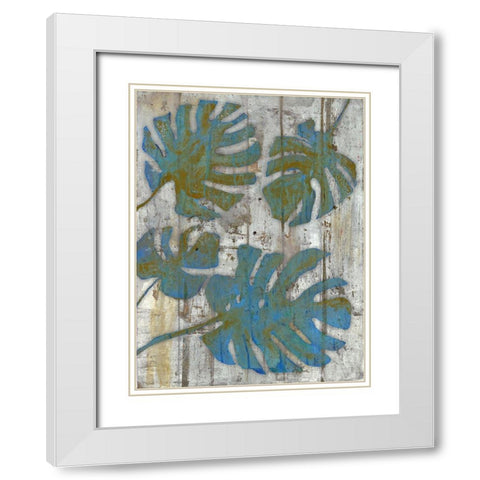 Distressed Palms White Modern Wood Framed Art Print with Double Matting by Haynes, Smith