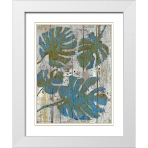 Distressed Palms White Modern Wood Framed Art Print with Double Matting by Haynes, Smith