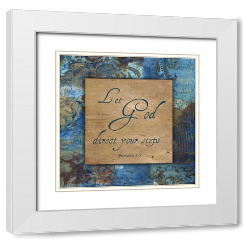 Let God Winter Rain White Modern Wood Framed Art Print with Double Matting by Haynes, Smith