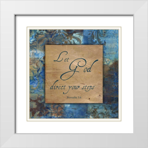 Let God Winter Rain White Modern Wood Framed Art Print with Double Matting by Haynes, Smith