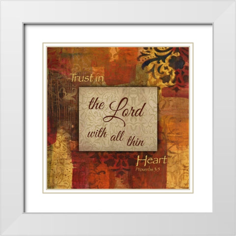 All Thin Heart Autumn Blooms White Modern Wood Framed Art Print with Double Matting by Haynes, Smith