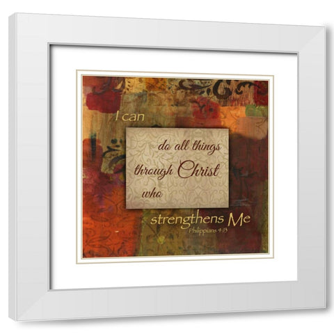 I Can Do Autumn Blooms White Modern Wood Framed Art Print with Double Matting by Haynes, Smith