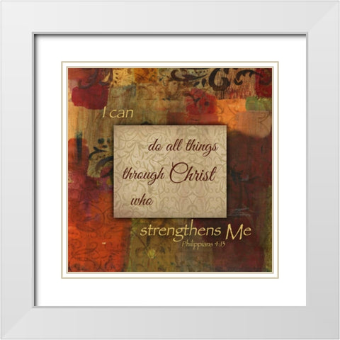 I Can Do Autumn Blooms White Modern Wood Framed Art Print with Double Matting by Haynes, Smith