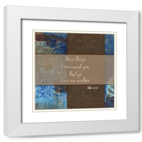 Love One Another Winter Rain White Modern Wood Framed Art Print with Double Matting by Haynes, Smith