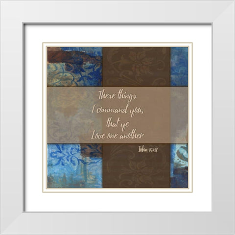 Love One Another Winter Rain White Modern Wood Framed Art Print with Double Matting by Haynes, Smith