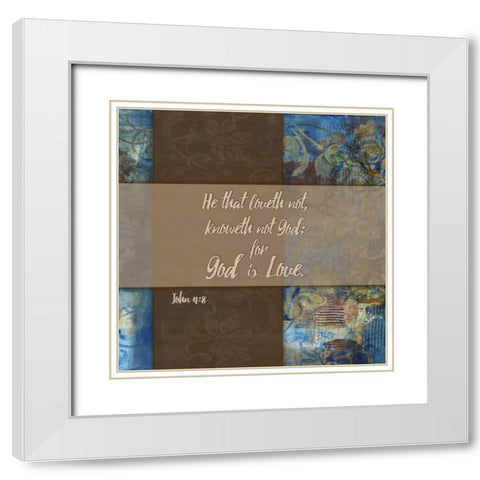 God is Love Winter Rain White Modern Wood Framed Art Print with Double Matting by Haynes, Smith