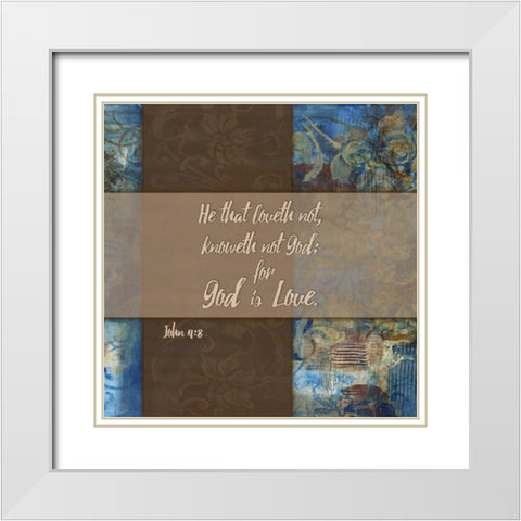 God is Love Winter Rain White Modern Wood Framed Art Print with Double Matting by Haynes, Smith