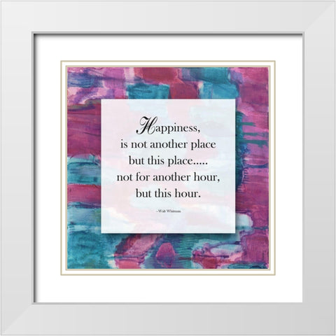 Happiness Is White Modern Wood Framed Art Print with Double Matting by Lewis, Sheldon