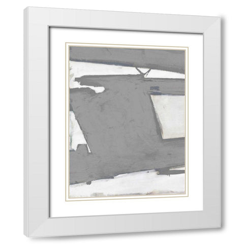 Paint Stroke White Modern Wood Framed Art Print with Double Matting by Haynes, Smith