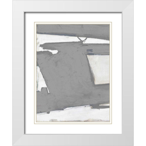 Paint Stroke White Modern Wood Framed Art Print with Double Matting by Haynes, Smith