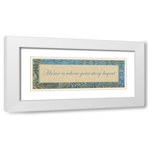 Home Story White Modern Wood Framed Art Print with Double Matting by Haynes, Smith