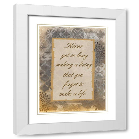 Busy Living White Modern Wood Framed Art Print with Double Matting by Haynes, Smith