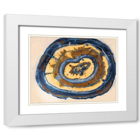 Mineral of Blues White Modern Wood Framed Art Print with Double Matting by Haynes, Smith