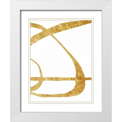 Golden Tinsel 2 White Modern Wood Framed Art Print with Double Matting by Haynes, Smith