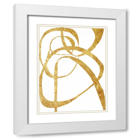Golden Tinsel 3 White Modern Wood Framed Art Print with Double Matting by Haynes, Smith