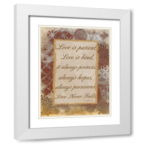 Loving Corinthians White Modern Wood Framed Art Print with Double Matting by Haynes, Smith