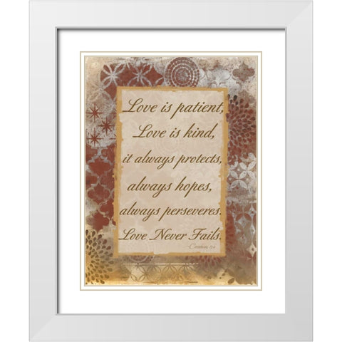 Loving Corinthians White Modern Wood Framed Art Print with Double Matting by Haynes, Smith