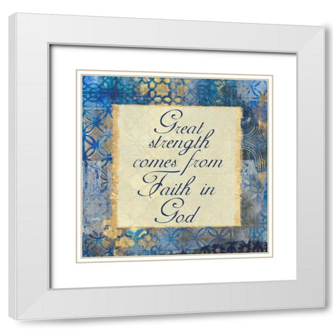 Great Strength White Modern Wood Framed Art Print with Double Matting by Haynes, Smith