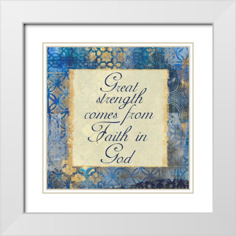 Great Strength White Modern Wood Framed Art Print with Double Matting by Haynes, Smith